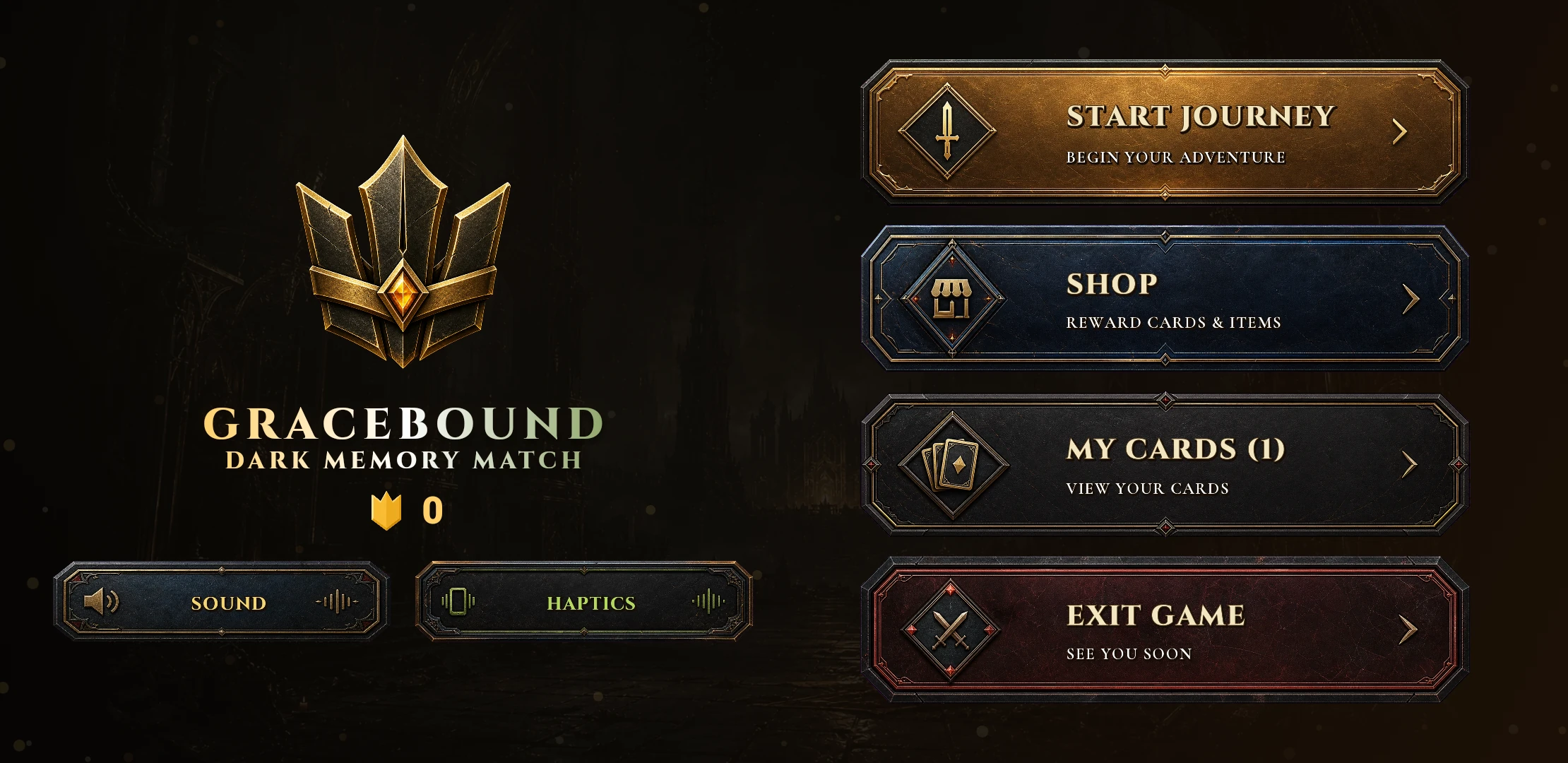 Gracebound landscape 01 main menu screenshot
