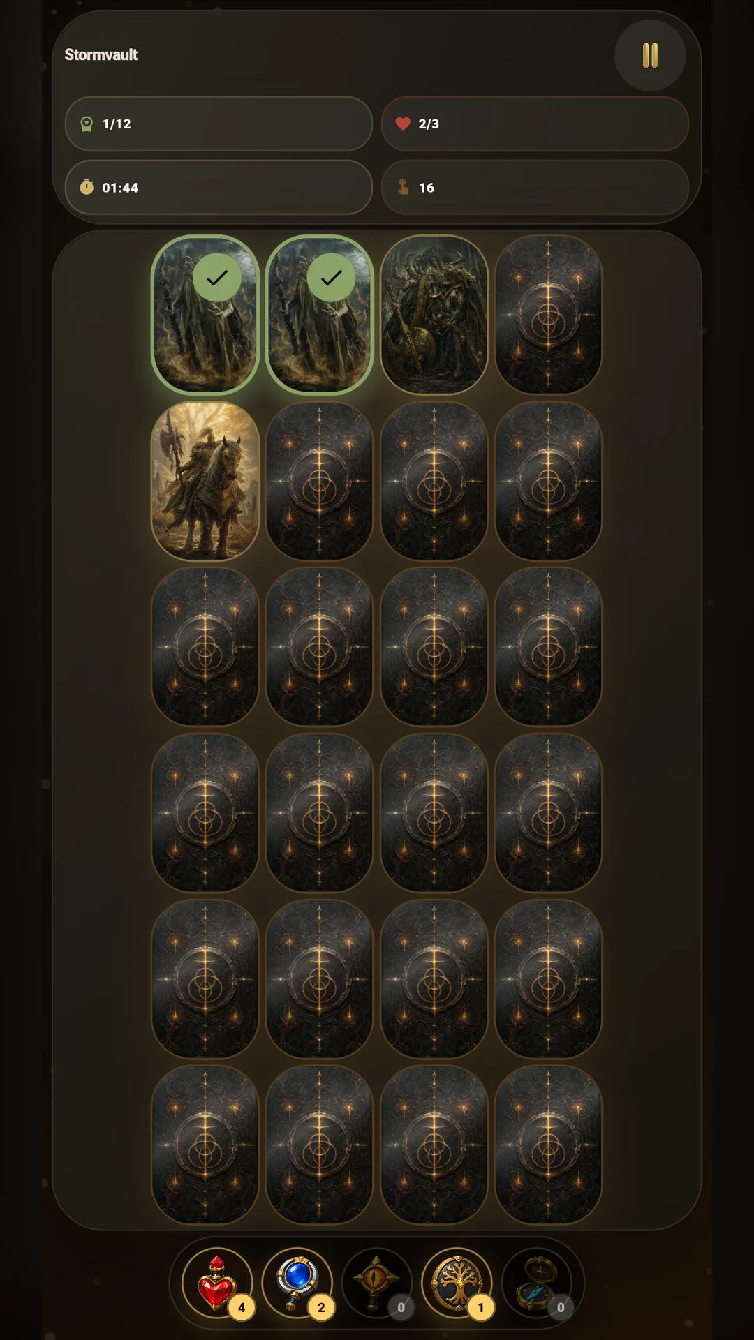 Gracebound Stormvault matching board