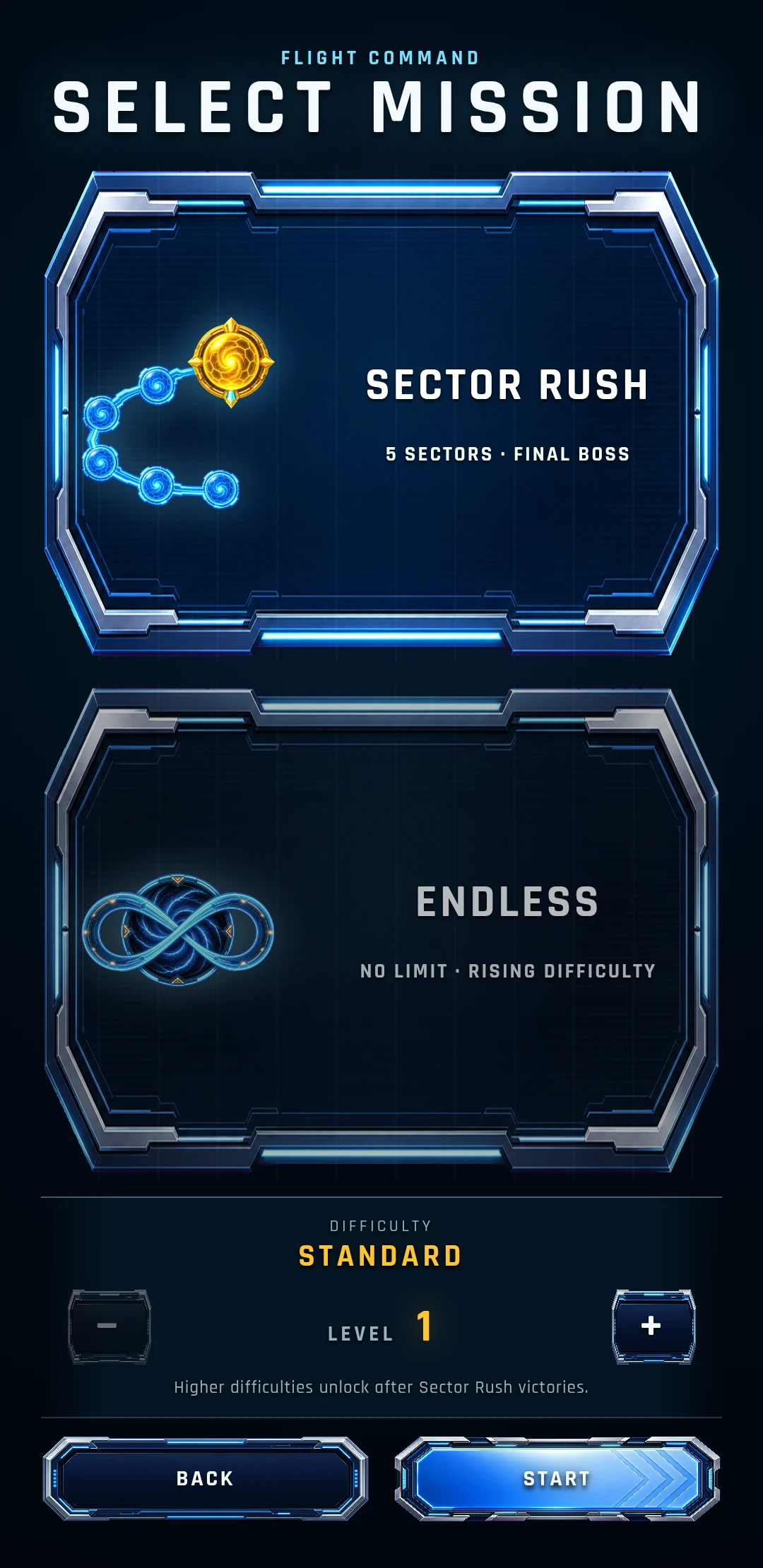 Starfang portrait 01 mission select screenshot